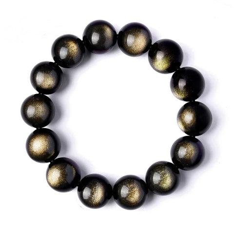 Gold Obsidian Stone Bracelet