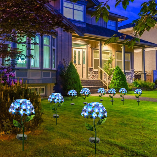 Artificial Hydrangea Flower Led Solar Light Garden Lighting