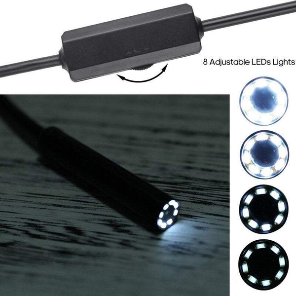 Mobile Phone 2M 1200P Endoscope Borescope Wi Fi Inspection Camera Built 8Pcs Leds 8Mm Lens Ip68 Waterproof Industrial Compatible With Ios / Android Tablet Laptop