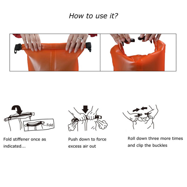 2L Waterproof Resistant Dry Bag Sack Storage Pack Pouch Orange
