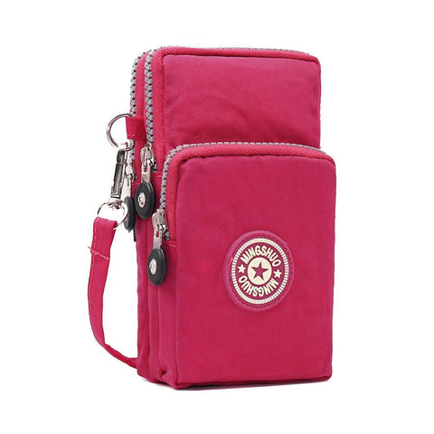 6 Inch Mobile Bags Small Crossbody Purse Shoulder Wallet Phone Red
