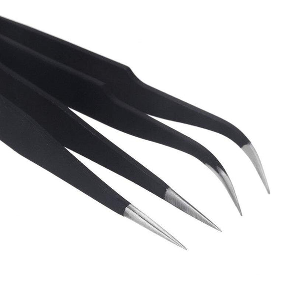 Nail Art Kits Sets 2Pcs Gel Rhinestones Nipper Picking Tool Black Tweezers