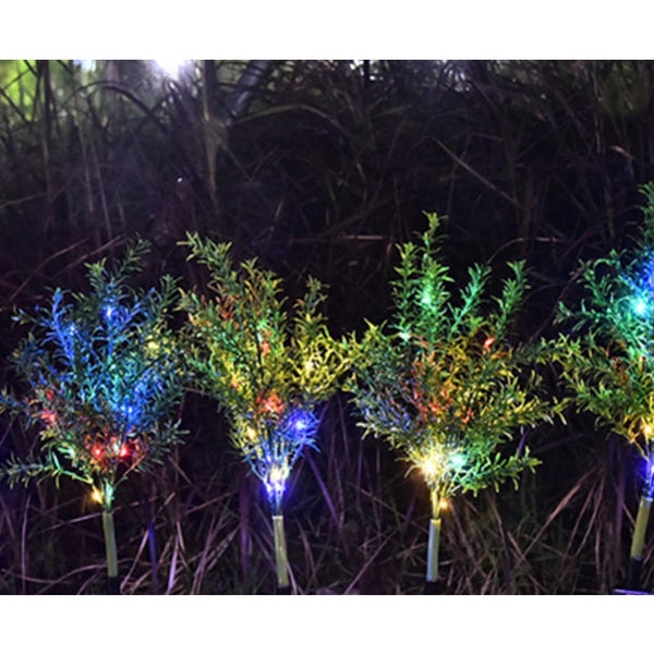 2Pcs Solar Garden Light Simulation Christmas Tree Color Decoration Landscape Lawn