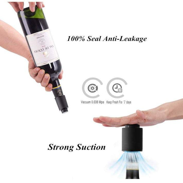 Kitchenware 2Pcs Wine Vacuum Pump Stoppers With Time Scale Record Saver Bottle Preserver Keeps Fresh Reusable Sealer Plastic Plug