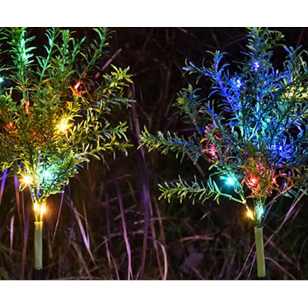 2Pcs Solar Garden Light Simulation Christmas Tree Color Decoration Landscape Lawn