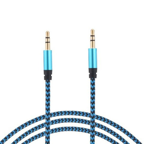 3.5Mm Metal Shell Braided Nylon Audio Cable Blue Zircon