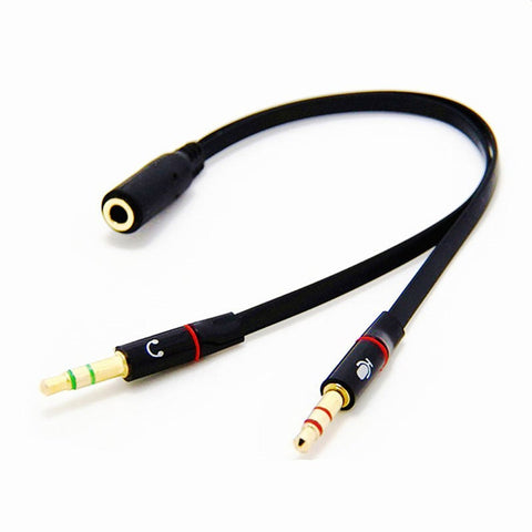 3.5Mm Trrs Adapter 2 Male 1 Female Mini Jack 4 Pin Splitter Stereo Audio Microphone Flat Cable Socket To 3Pin Connector