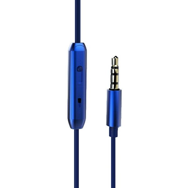 3.5Mm Wired Headphone In Ear Stereo Music Headset Smart Phone Earphone Hands Free With Microphone Line Control Blue