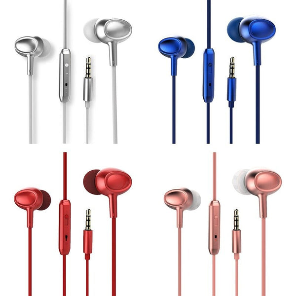 3.5Mm Wired Headphone In Ear Stereo Music Headset Smart Phone Earphone Hands Free With Microphone Line Control Rose Gold
