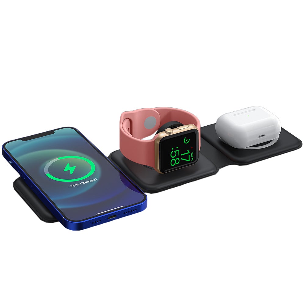 3 In 1 Foldable Wireless Charger Magnetic Fast Charging Pad