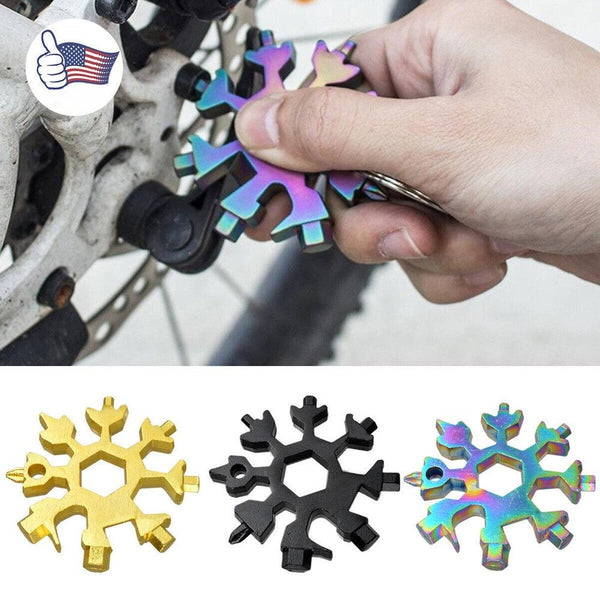 3-Pack Stainless Snowflake Shape Key Chain Screwdriver 18 In Multi Tool Portable