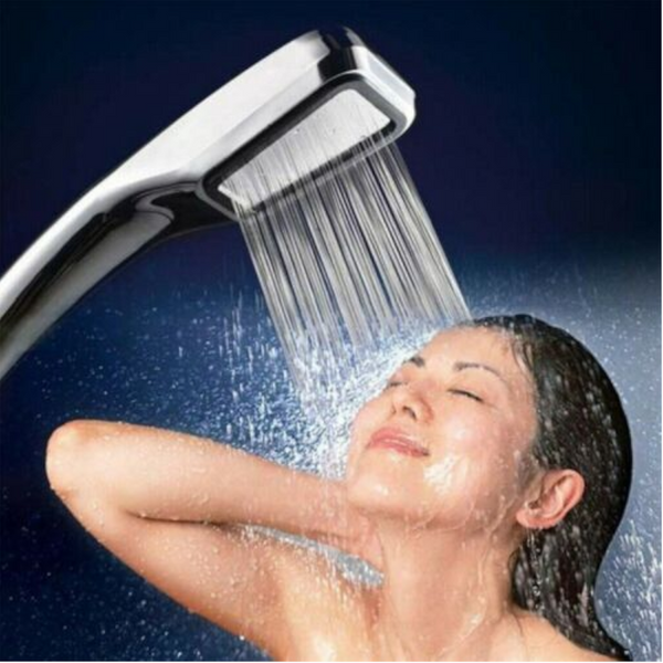 300 Holes High Pressure Boost Bathroom Shower Head Silver