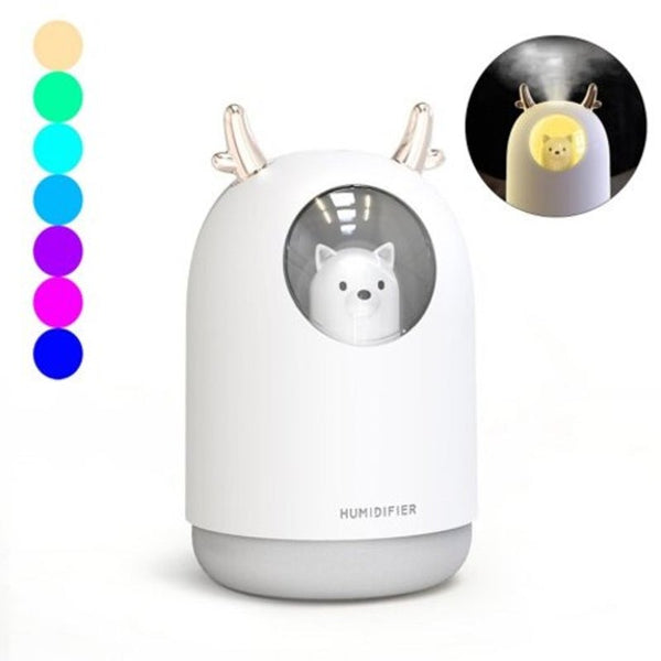 300Ml Cute Mini Usb Portable Air Humidifier Ultrasonic Aroma Diffuser Led Light Milk White