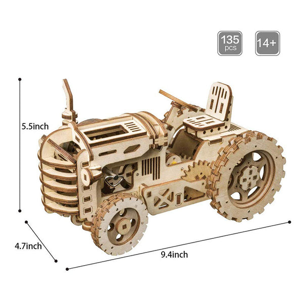 Robotime Rokr Mechanical Gear Drive Tractor Diy Model Building Kit