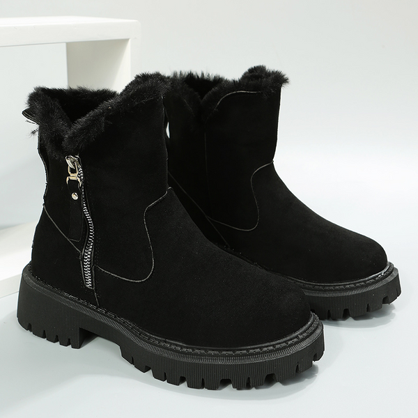 Thick Plush Snow Boots Women Faux Suede Non-Slip Winter Shoes