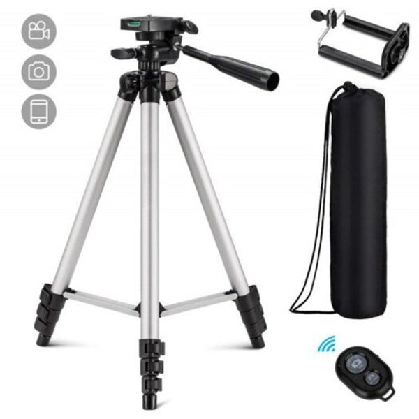 35 106 Cm Universal Adjustable Tripod Stand Mount Holder Clip Set For Cell Phone Silver