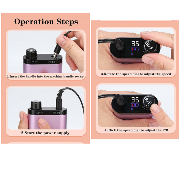 35000Rpm Electric Nail Drill Rechargeable Usb Manicure Machine For Salon Portable Professional Sander Polish