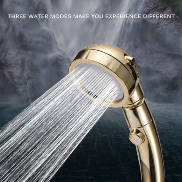 360 Degree Modes Shower Head With Water Control Button High Pressure Watering Hose