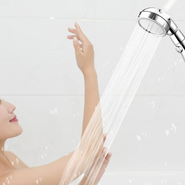 360 Degree Modes Shower Head With Water Control Button High Pressure Watering Hose