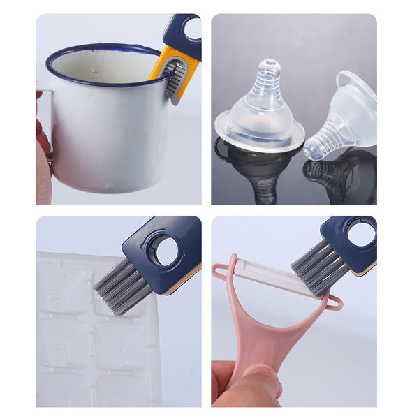 4 In 1 Bottle Gap Cleaner Brush Multifunctional Cup Cleaning Brushes Water Bottles Tool Mini Silicone U-Shaped Kitchen Gadgets