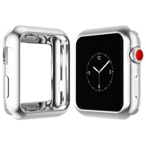 38Mm Soft Flexible Lightweight Tpu Plated Protector Case For Apple Watch Silver