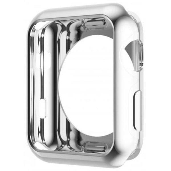 38Mm Soft Flexible Lightweight Tpu Plated Protector Case For Apple Watch Silver