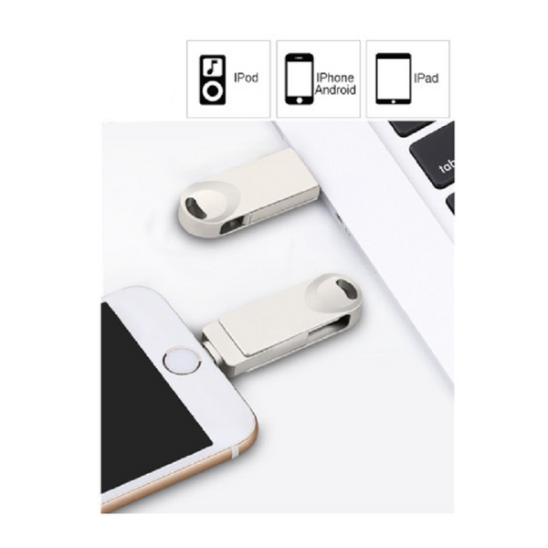 3 In 1 Metal Usb Flash Drive Pendrive Usb3.0 For Iphone Ipad Android 16Gb