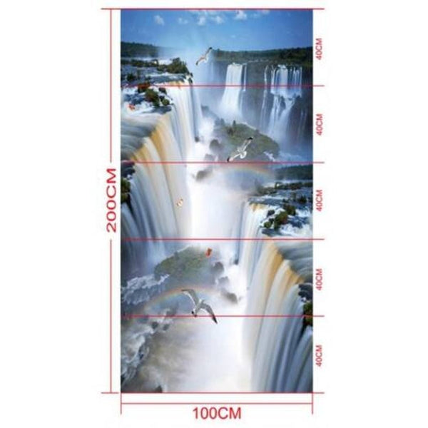 3D Waterfalls Natural Scenery Print Floor Stickers 5Pcs1639 Inch