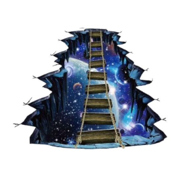 3D Floor Sticker Galaxy Cosmic Space Sky Volcano Bridge Exciting Home Decor