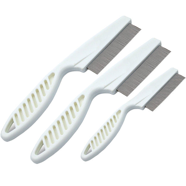 3 Pieces Pet Dog Stainless Steel Teeth Comb Flea Shedding Pets Grooming