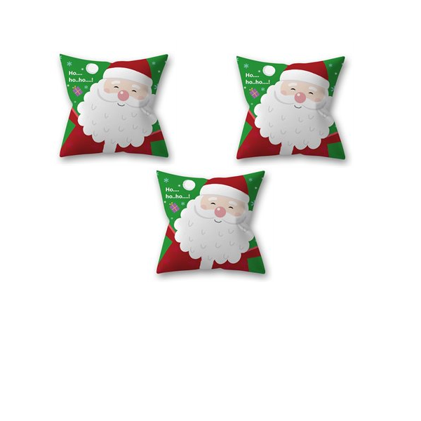 3Pcs Decorative Polyester Peach Skin Christmas Series Printing Throw Pillow Cover