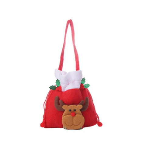 3Pcs Christmas Gift Bag Handbag Fruit Apple Candy Storage Pouches Noel Presents