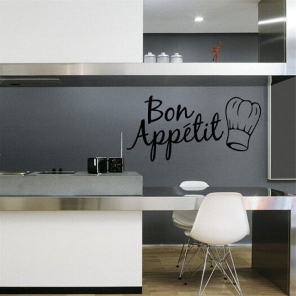 4147 Environmentally Friendly Kitchen Bon Removable Pvc Decorative Wall Sticker Black 58 X 28 Cm