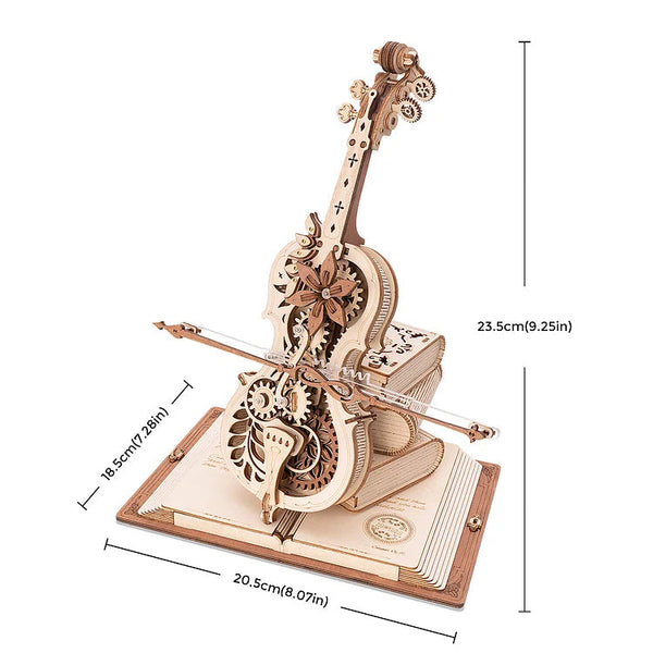 Robotime Rokr Magic Cello Mechanical Music Box Moveable Stem Funny Creative Toys