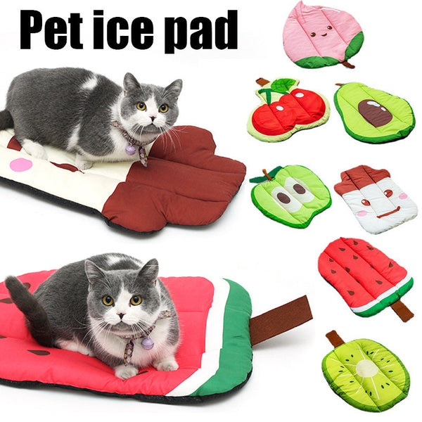 Dog Cooling Mat Pet Beds Cat Rug Ice Silk Self Pad Washable Summer Fruit