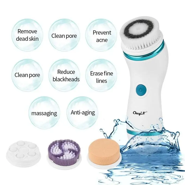 4In1 Deep Pores Ultrasonic Electric Facial Cleansing Exfoliator Face Massager