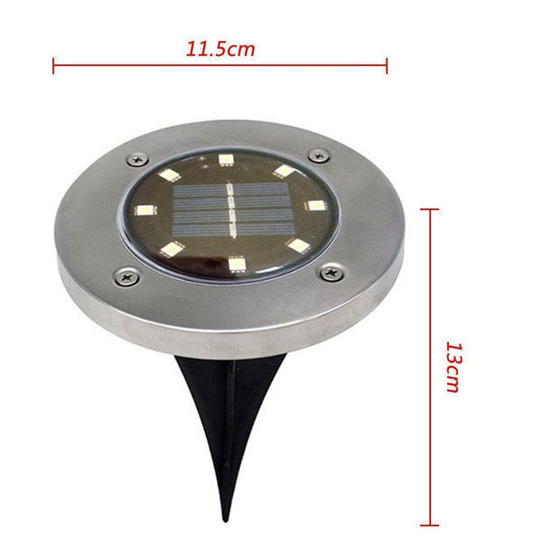 4Pcs 8 Led Solar Power Disk Lights Buried Outdoor Under Ground Waterproof Lamp