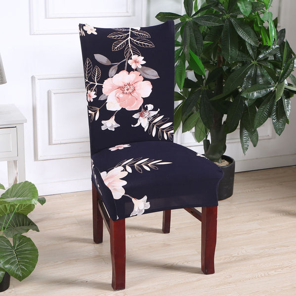 4 Pieces Flower Printed Chair Cover Washable Stretch Banquet Hotel Dining Room Arm