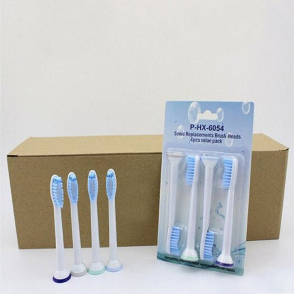 4Pcs Pack Electric Toothbrush Heads Replacement Suitable For 6054 Hx6054 Soft Bristl Blue