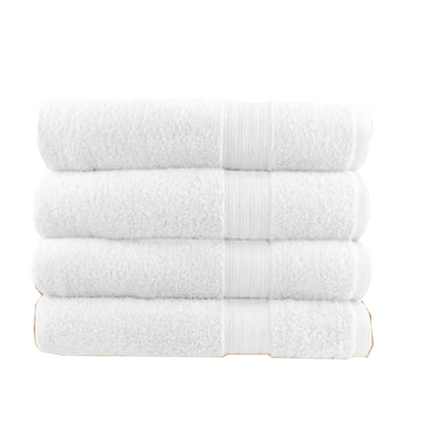 4 Piece Ultra Light Cotton Bath Towels In White