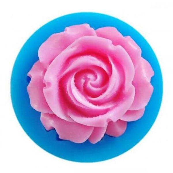 Craft Cupcake Bloom 3D Rose Flower Fondant Silicone Mold Pink