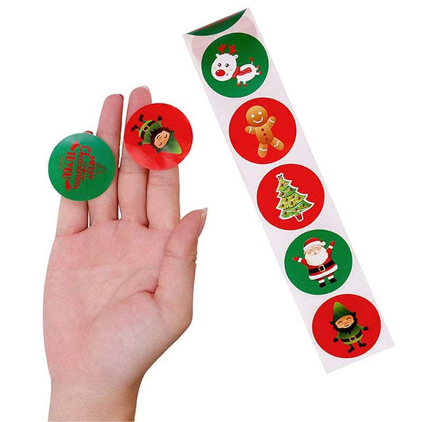 Decorative Stickers 500Pcs / Roll Christmas Gift Tag Adhesive Label Diy Pack