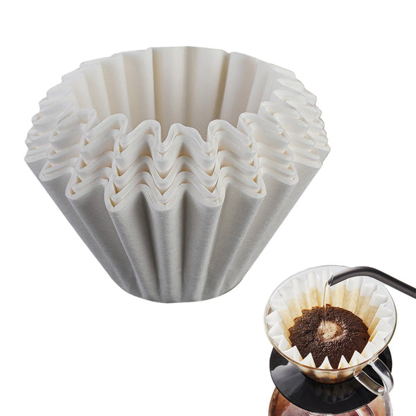 50Pcs Basket Coffee Filters Disposable Paper For Home Office Cold Brew