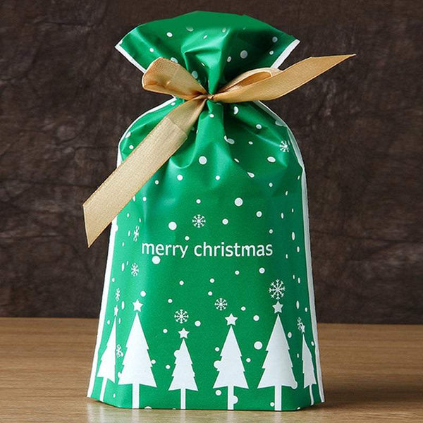 Food Containers 50Pcs / Set Christmas Package Bags Drawstring Gift Candy Xmas