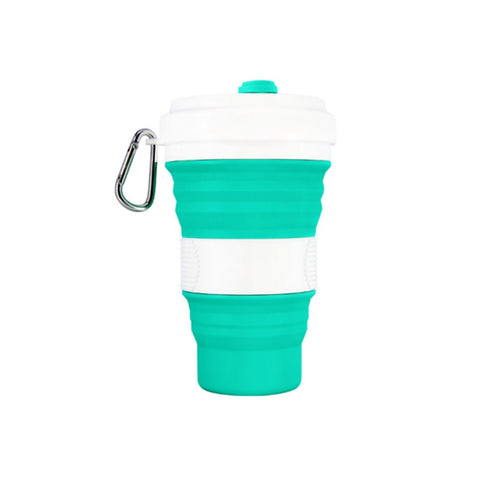 550Ml Silicone Collapsible Coffee Water Telescopic Folding Cup With Carabiner