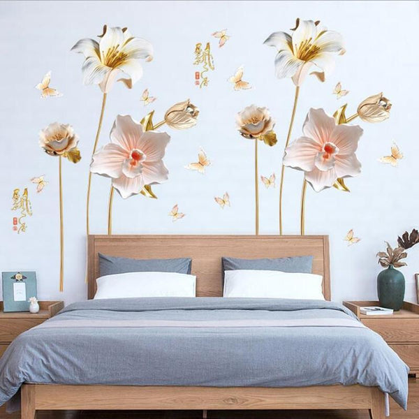 Flower Removable Wall Stickers Floral Home Decor
