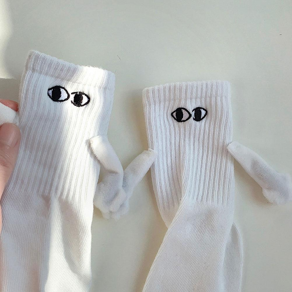 Magnetic Hand In Cartoon Couple Socks