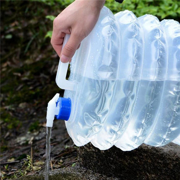 5L 2Pcs Outdoor Collapsible Foldable Water Bags Container Camping Hiking Portable Survival Storage Carrier