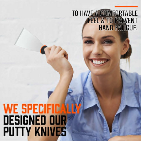 5Pc Stainless Steel Putty Knife Set Joint Wall Scraper Paint Clean Blade