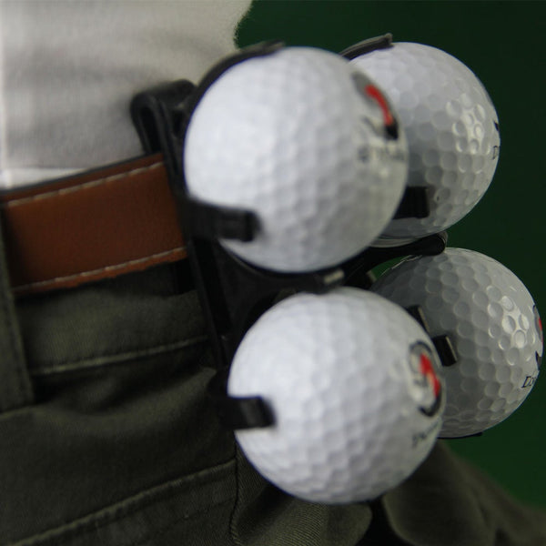 5Pcs Black Portable Folding Plastic Golf Ball Clamp Storage Holder With Belt Clipgolfing Sporting Training Accessory